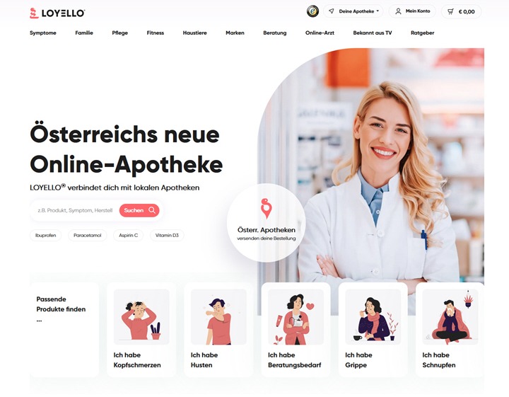 LOYELLO Startseite Design